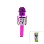 WİRELESS MİKROFON KARAOKE - HOPARLÖR USB ŞARJLI USB - TF - AUX RENKLİ KROM KAPLAMA PİL:800mAh - DC 5V BLS-25 (4745)-1