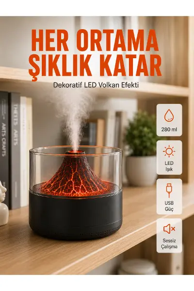 Aromaterapi Difüzörlü Sessiz Çalışan Hava Nemlendirici