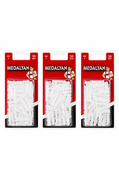 420 Adet NO-6 Dübel Beyaz - Plastik 12X35PCS