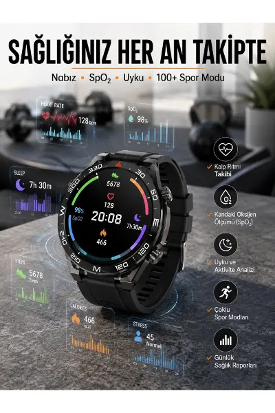 Akıllı Saat 2024 Model Arama Cevaplayan Uyku ve Sağlık Takibi