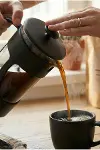 350 ml Borosilikat Cam French Press & Siyah Modern Kahve Ve Bitki Çayı Demleme Gereci-4