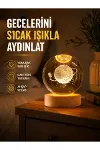 Ahşap Standlı Sarı Işıklı Dekoratif Küre Kız Figürü Tasarım-1