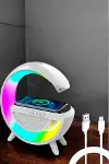 Bluetooth Hoparlör 15W Kablosuz Hızlı Şarj LED Gece Lambası-4