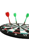 15 İnç Dart Tahtası 4 Metal Uçlu Dart Oku Dayanıklı Ahşap Gövde-3