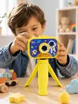 Çocuk Dijital Kamera HD Fotoğraf ve Video Çekimi 2.0 İnç TFT Ekran Type-C Şarjlı Mini Tripodlu-3