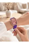 Pembe Mor ve Metal Kordonlu Akıllı Saat Hediye Seti-2