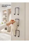 3'lü Duvar Tipi Yapışkanlı Askılık Ev ve Yaşam Alanları İçin Pratik Set-1