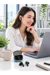 Bluetooth 5.4 TWS Kablosuz Kulaklık Quad ENC Mikrofonlu RGB Şarj Kutulu HD Ses-3