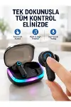 Bluetooth 5.4 TWS Kablosuz Kulaklık Quad ENC Mikrofonlu RGB Şarj Kutulu HD Ses-1