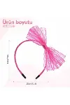 80’ler 90’lar Neon Pembe Dantel Taç Fiyonklu-3