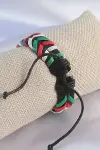 Karışık Renk İpli Deri Erkek Bileklik-2