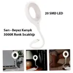 Portatif Akrobatik 20 SMD Ledli USB Gece Kitap Okuma Çalışma Lambası (Powerbank Uyumlu)-3