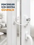 Anahtarlı Pencere Güvenlik Aparatı Esnek Kablolu Pencere Açılma Sınırlayıcı Kilit-1