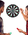 12 İnç Ahşap Dart Tahtası 4 Adet Metal Uçlu Dart Oku Dahil-5