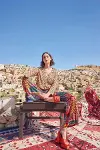 Etnik Desenli Saten Alt Üst Takım-7