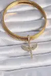 ® Pirinç Gold Renk Zirkon Taşlı Mikail Model Ajda Charm-2