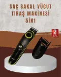 Profesyonel Erkek Saç Sakal Şekillendirme ve Vücut Bakım Seti Şarjlı Tıraş Makinesi-1