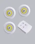 Kablosuz 3 Lü Spot Led Lamba Seti Uzaktan Kumandalı Enerji Tasarruflu Aydınlatma-4
