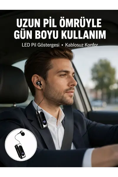 Bluetooth 5.2 Klipsli Kablosuz Kulaklık – Dijital Ekran & Titreşimli Uyarı Yeni Nesil