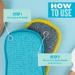 Yıkama pedi, polyester, mavi, 4'lü paket-2