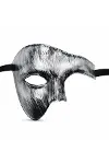 Antik Eskitme Gümüş Erkek Yarım Maske - Phantom &amp;amp;amp; Balo Maskesi Bx40-2