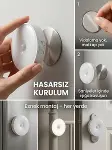 Hareket Sensörlü Yuvarlak LED Aydınlatma & USB Şarjlı Pratik Gece Lambası (8 cm)-4