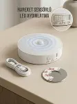 Hareket Sensörlü Yuvarlak LED Aydınlatma & USB Şarjlı Pratik Gece Lambası (8 cm)-1