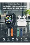 Bluetooth Telefon Görüşmeli Akıllı Saat Seti Kablosuz Bluetooth Kulaklık 7 Değiştirilebilir Kordon-1