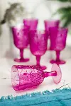 Akrilik Pembe 6'lı Kadeh & Su Meşrubat Kahve Yanı Bardağı 450 ml ( Cam Değildir )-1