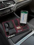 Araç Konsol Organizeri Kaydırmaz Silikon Telefon Standlı Saklama Matı-4