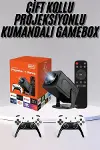 Çift Kollu Game Box Projeksiyon Cihazı Kumandalı Android Tv Dahili Hoparlör-2