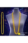 Neon Sarı Boncuk Kolye 80 cm – Retro 80’ler 90’lar Parti Aksesuarı-3