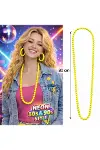 Neon Sarı Boncuk Kolye 80 cm – Retro 80’ler 90’lar Parti Aksesuarı-1