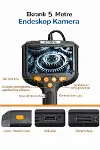 Monitörlü Tek Kameralı 10 Mt Sert Kablo Yılan Endoskop Kamera 5,5 mm 4.3 ınc Ekran IP67 Su Geçirmez-3
