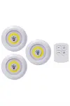 Led Lamba 3'lü Uzaktan Kumandalı Yapışkanlı-4