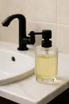 Cam Şeffaf Sıvı Sabunluk 200 ml Banyo Lavabo-3
