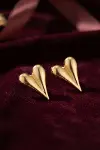 316L Çelik Gold Renk Kalp Model Küpe-1