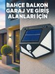 Solar LED Bahçe Aydınlatma Lambası 3 Işık Modlu Sensörlü Duvar Tipi Dış Mekan-1