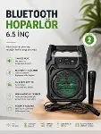 Bluetooth Hoparlör Mikrofonlu Taşınabilir Ses Sistemi FM Radyo, USB, SD Kart ve TWS Özellikli-1