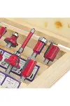 12 Parça Freze Uç Takımı Ahşap Oyma Ağaç Delme Özel Ahşap Çantalı Set 6 mm-5