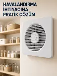 150 mm Dekoratif Aspiratör 20,8 x 20,8 cm 20 W 320 m³/h Duvar ve Tavan Tipi Havalandırma Fanı-1