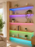 2835 RGB Şerit LED 5 Metre 54 LED/M Uzaktan Kumandalı Renkli Dekorasyon Işığı-3