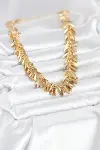Gold Renk Pirinç Saçaklı Kadın Kadın Kolye-2