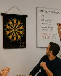 Aile ve Arkadaş Oyunları İçin Manyetik Dart Tahtası 6 Ok Dahil-1