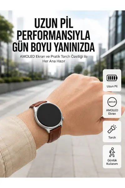 10 Gün Şarj Dayanımı Sunan AMOLED Ekran Akıllı Saat Yeni Nesil