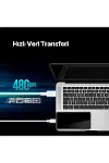 USB-C - USB-C 300cm 60W PD/QC Hızlı Şarj/Data Kablosu Beyaz-3