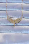 Özel_316L Çelik Gold Renk Zirkon Taşlı Mikail Kolye-1