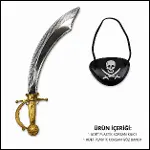 Korsan Kılıç ve Göz Bandı Seti Parlak (Çocuk &amp; Yetişkin Uyumlu)-2