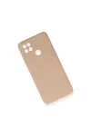 Oppo A15 Kılıf Nano içi Kadife Silikon - Pudra-3
