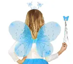 Mavi Erkek-Kız Seti – 50 cm Kanadı, Taç ve Asa-2